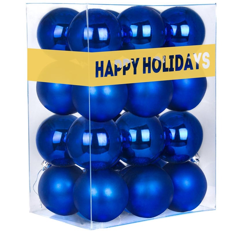 GameXcel Royal Blue 3.2" Large Christmas Balls - Christmas Tree Decoration Ornaments Shatterproof Hanging Balls for Birthday Halloween Holiday Wedding Decorations Set of 24pcs - Image 1